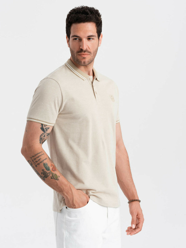 Ombre Clothing Camiseta Polo Beis