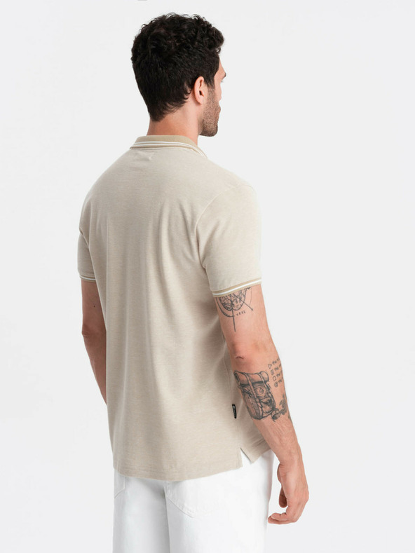 Ombre Clothing Camiseta Polo Beis