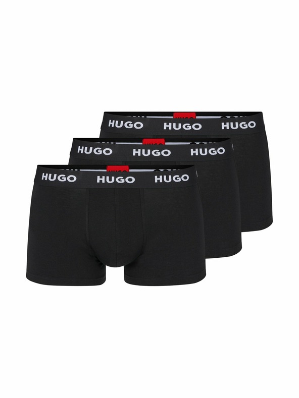 HUGO Boxerky 3 ks Černá