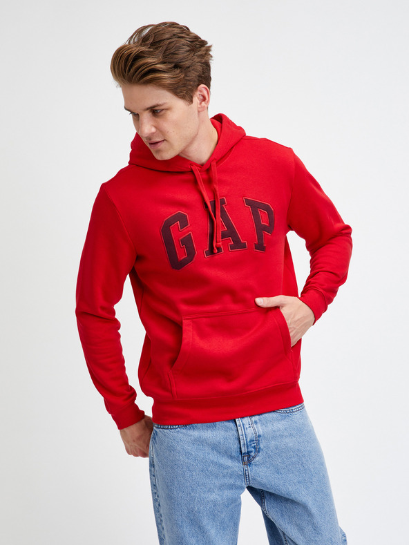 Levně GAP Hoodie Logo Mikina Červená