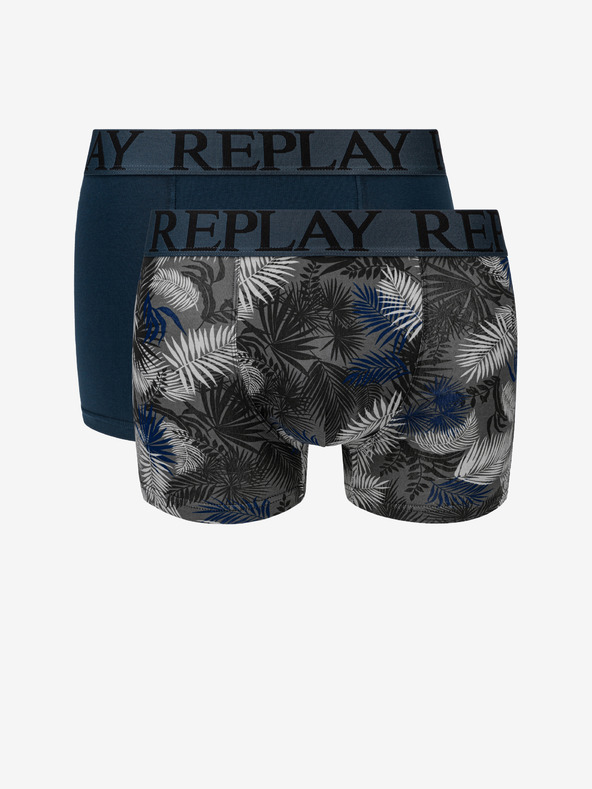 Replay Foliage Boxerky Modrá