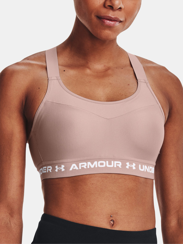 Under Armour Armour High Crossback Sportovní podprsenka Růžová