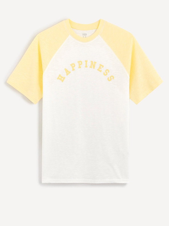 Celio Ceraglan Happiness T-shirt Blanco