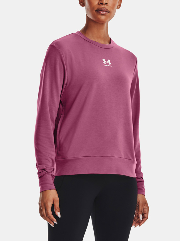 Under Armour Rival Terry Crew T-shirt Rosa