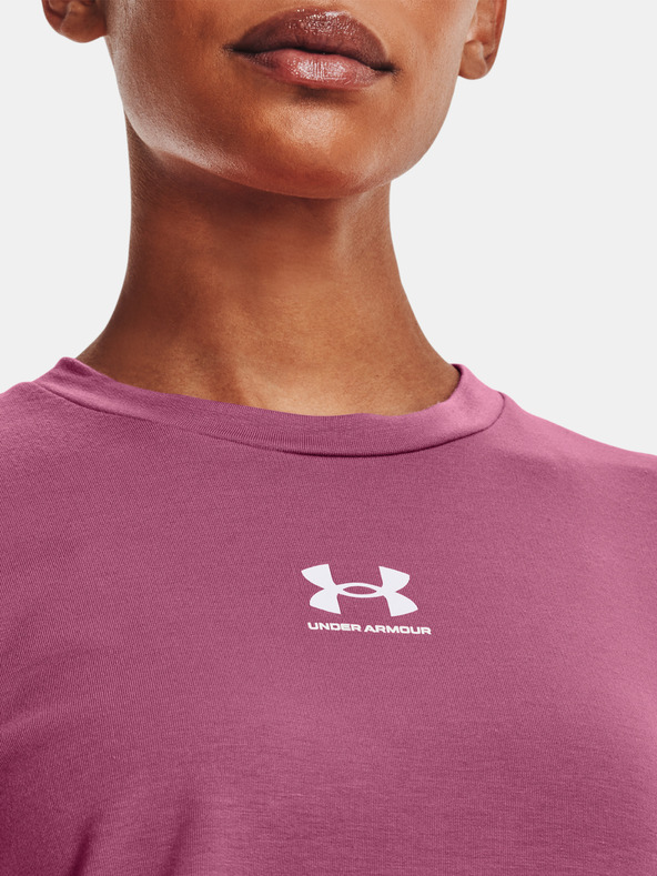 Under Armour Rival Terry Crew T-shirt Rosa