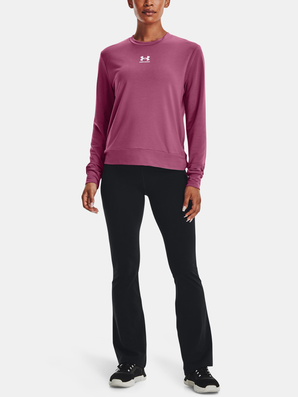 Under Armour Rival Terry Crew T-shirt Rosa