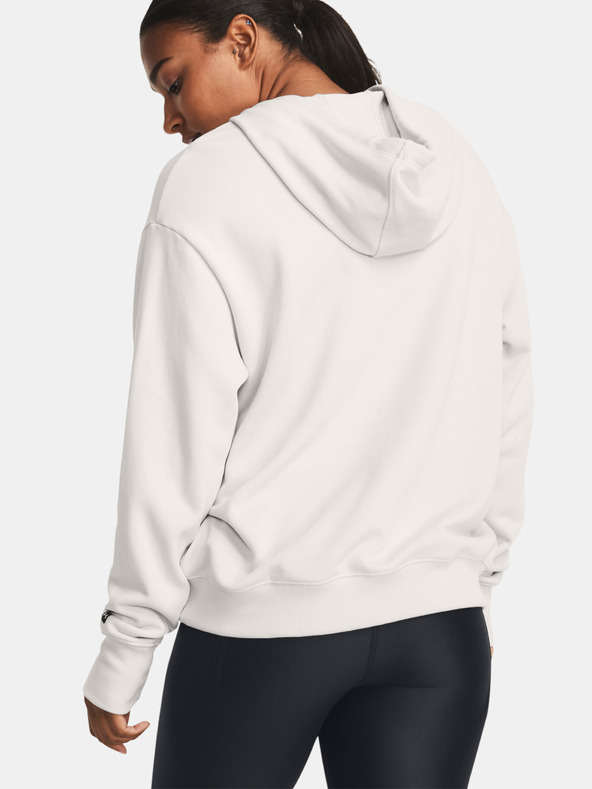 Under Armour Project Rock HW Terry FZ OS Sweatshirt Blanco