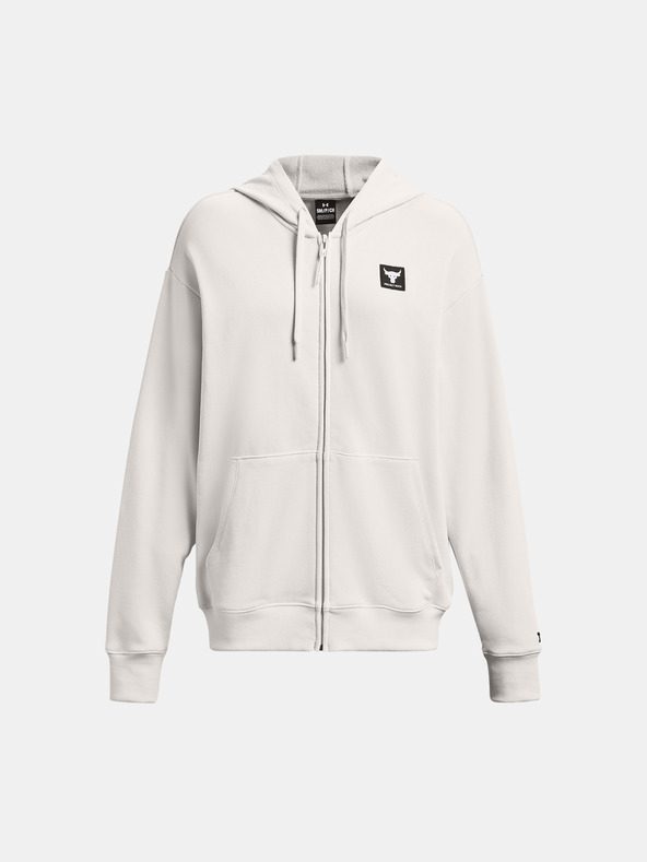 Under Armour Project Rock HW Terry FZ OS Sweatshirt Blanco