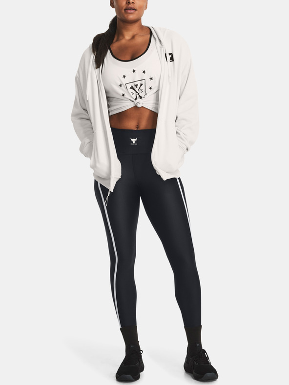 Under Armour Project Rock HW Terry FZ OS Sweatshirt Blanco