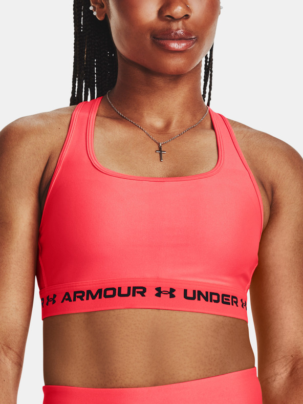 Under Armour UA Crossback Mid Sportovní podprsenka Červená