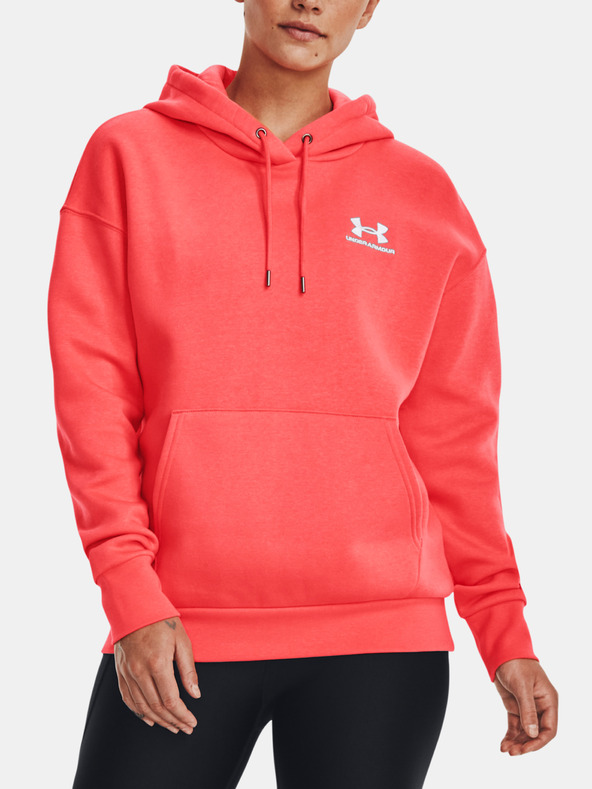 Under Armour Essential Fleece Hoodie Mikina Červená