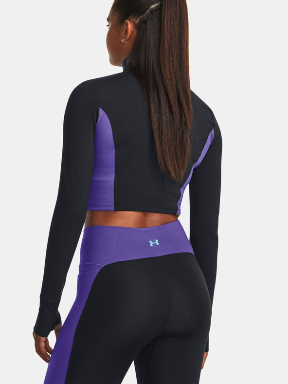 Under Armour Project Rock LetsGo Crop FZ T-shirt Violeta