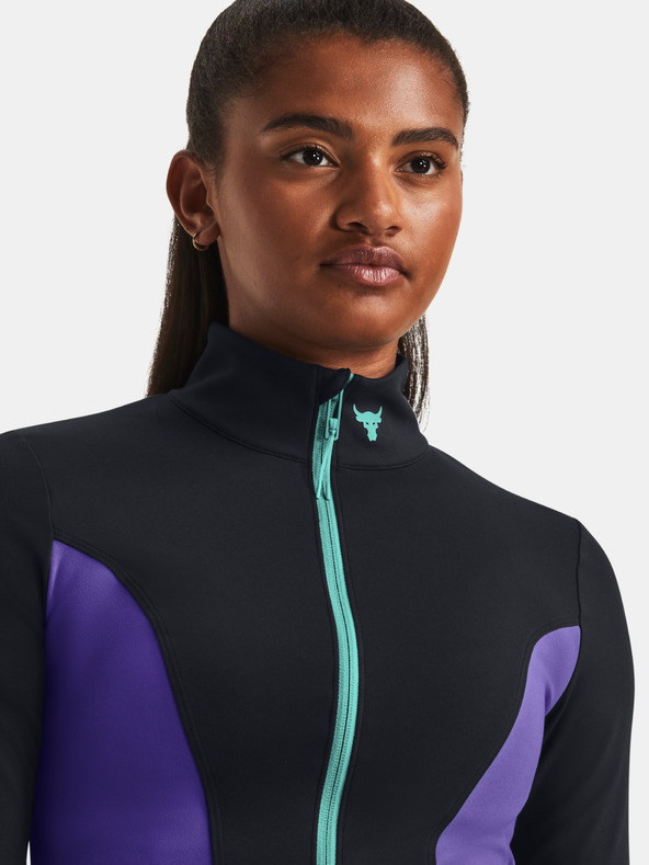 Under Armour Project Rock LetsGo Crop FZ T-shirt Violeta