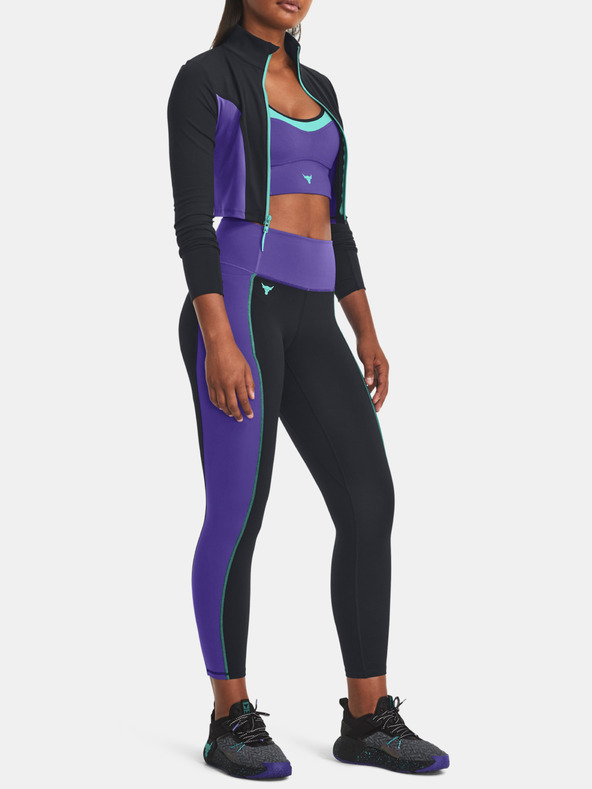 Under Armour Project Rock LetsGo Crop FZ T-shirt Violeta