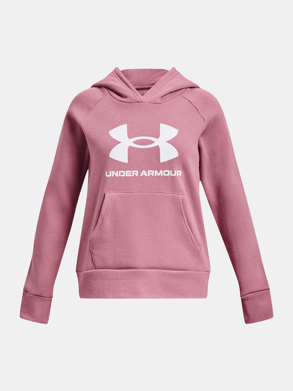 Under Armour UA Rival Fleece BL Hoodie Kids Sweatshirt Rosa