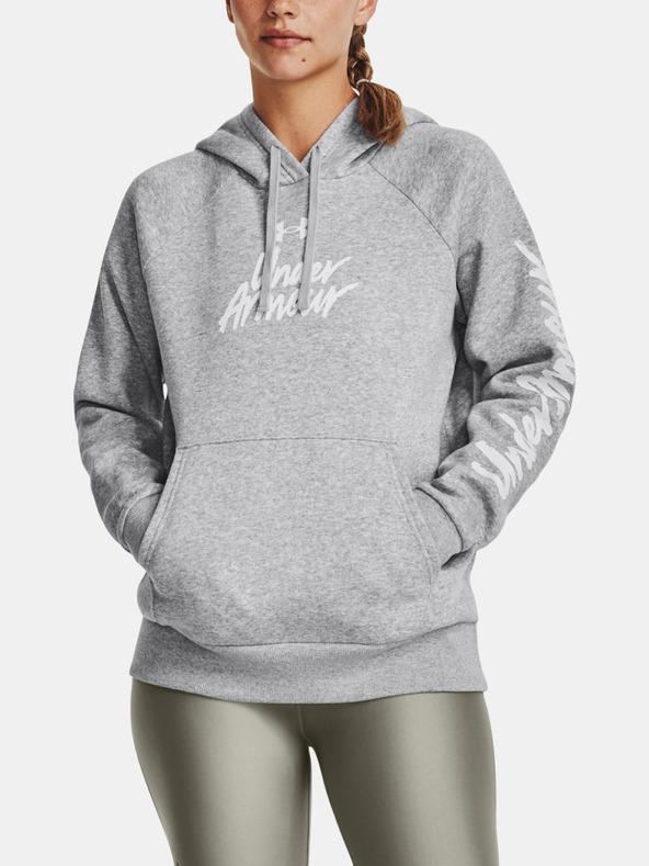 Under Armour UA Rival Fleece Graphic Hdy Mikina Šedá