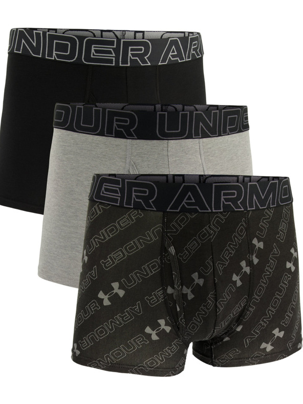 Under Armour M UA Perf Cotton Nov 3in Boxers 3 Piece Negro