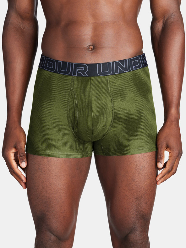 Under Armour UA Perf Cotton Nov 3in Boxerky 3 ks Zelená