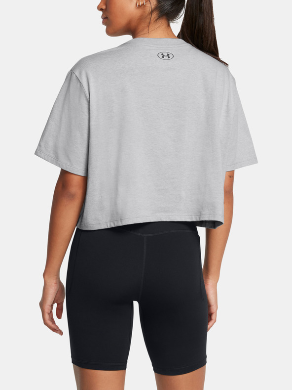 Under Armour UA Boxy Crop Branded SS T-shirt Gris