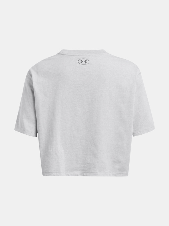 Under Armour UA Boxy Crop Branded SS T-shirt Gris