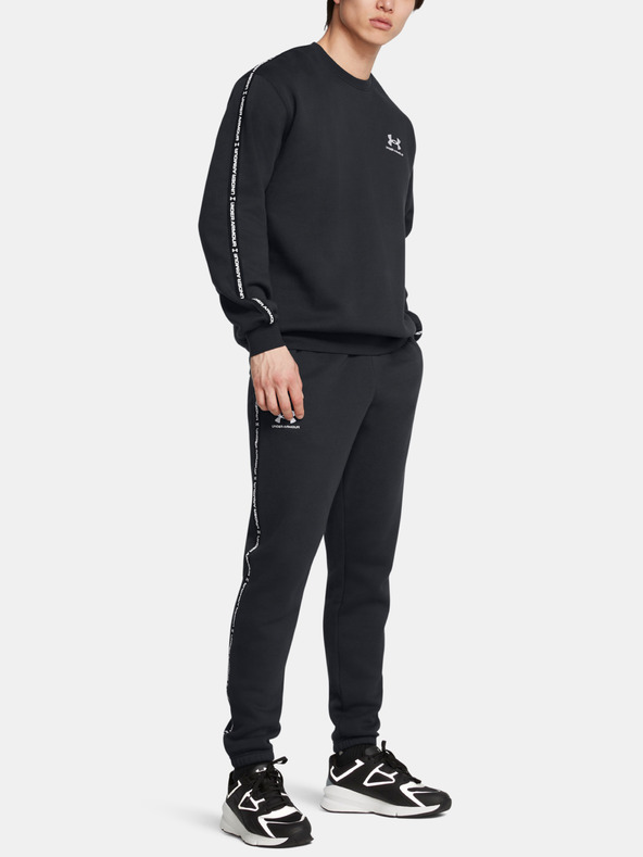 Under Armour UA Icon Fleece Crew Taping Sweatshirt Negro