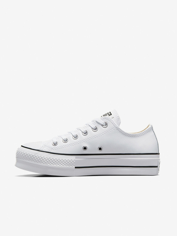 Converse Chuck Taylor All Star Lift Platform Leather Tenisky Bílá