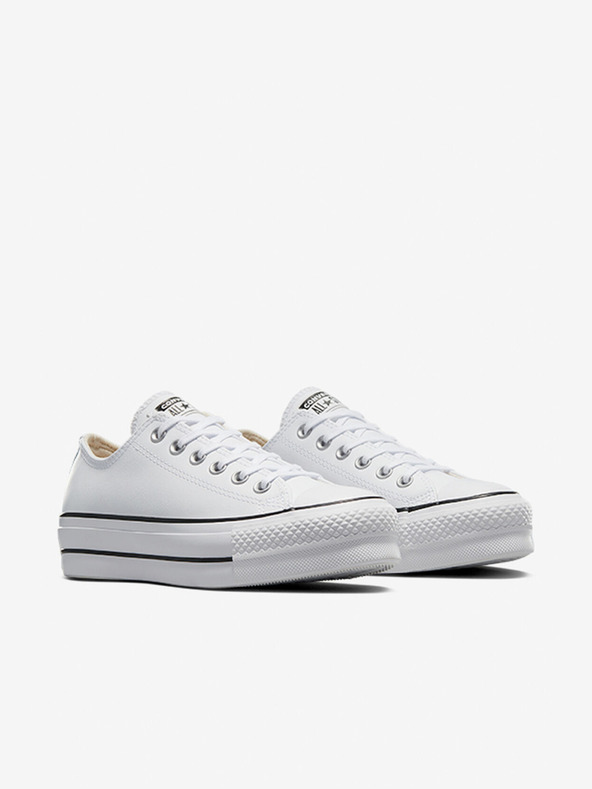 Converse Chuck Taylor All Star Lift Platform Leather Tenisky Bílá