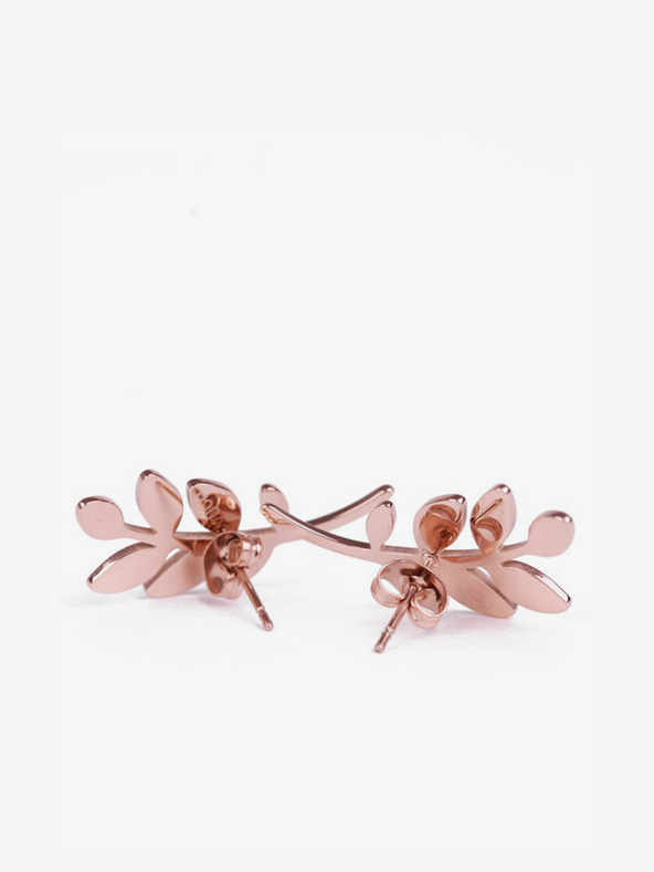 Vuch Leaves Rose Gold Earrings Rosa