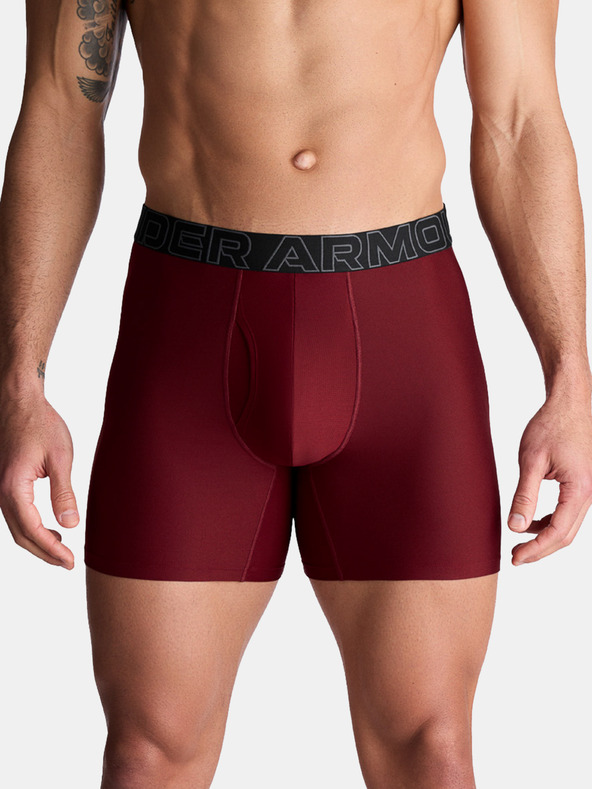 Under Armour M UA Perf Tech 6in Boxers 3 Piece Rojo