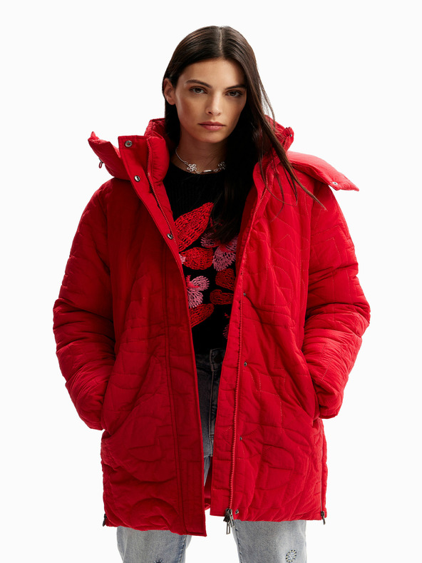 Desigual Tulip Winter Jacket Rojo