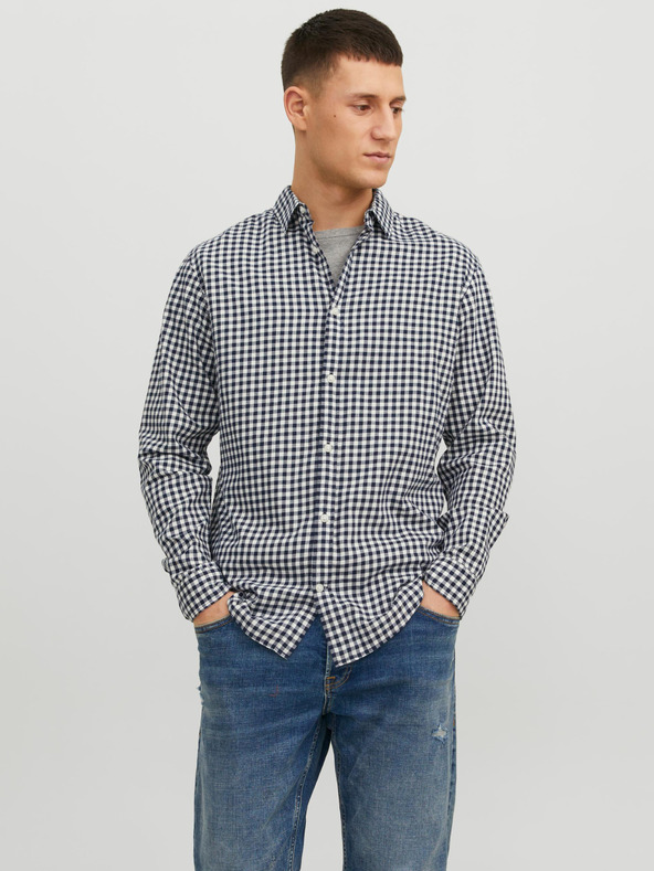 Levně Jack & Jones Gingham Košile Modrá