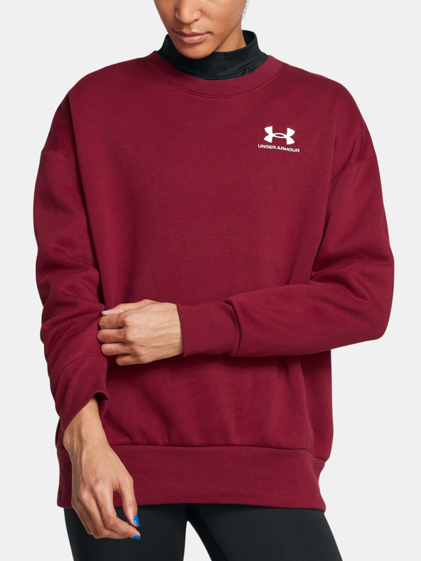 Under Armour UA Icon Fleece OS Crew Sweatshirt Rojo