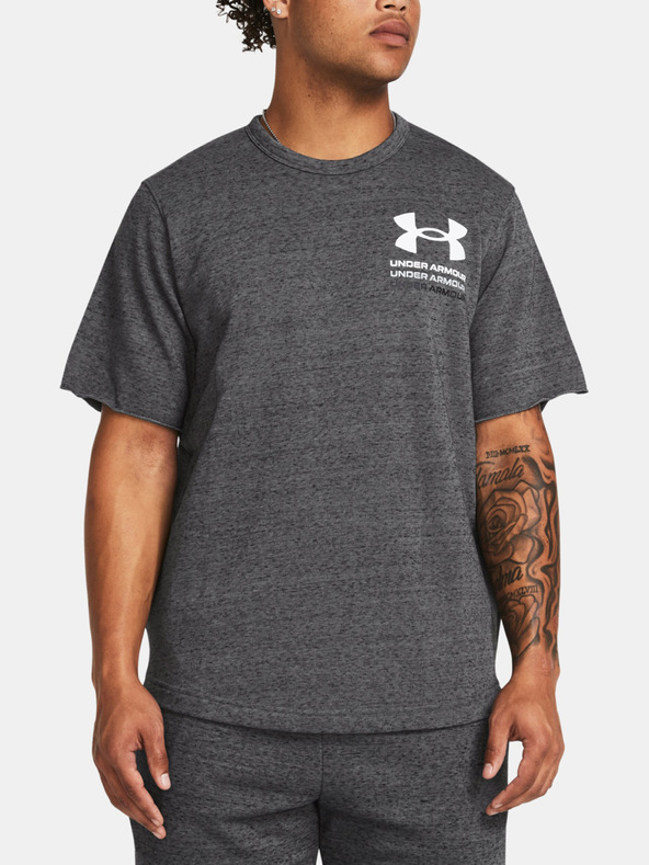 Under Armour UA Rival Terry SS Colorblock T-shirt Gris