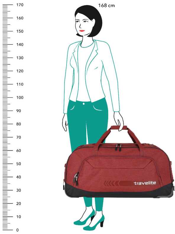 Travelite Kick Off Wheeled Duffle Travel Bag Rojo