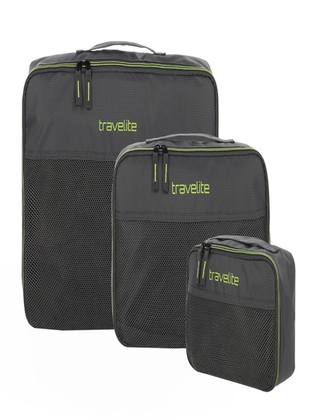 Travelite Packing Cubes S,M,L Anthracite Sada