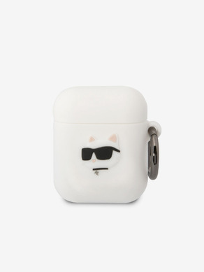 Karl Lagerfeld Airpods 1/2 White Pouzdro