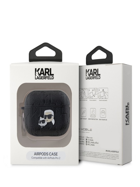 Karl Lagerfeld AirPods Pro 2 Black Pouzdro Černá