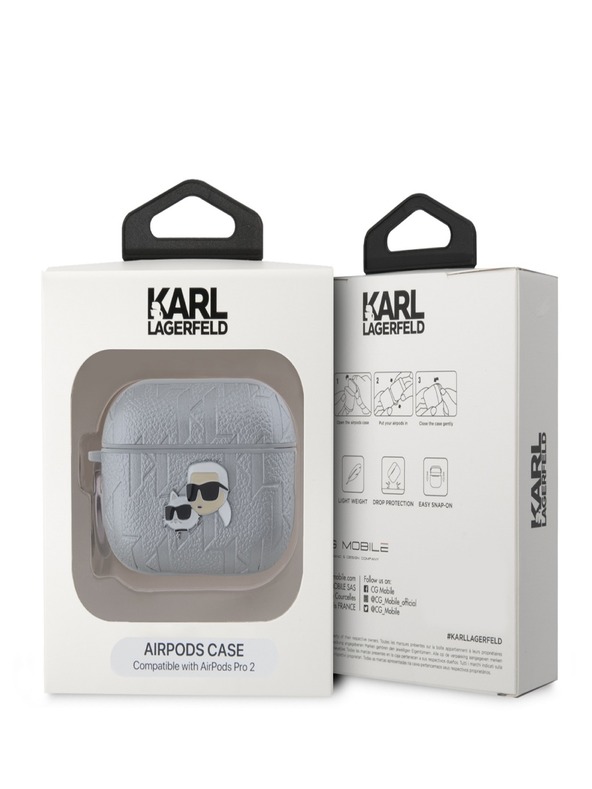 Karl Lagerfeld AirPods Pro 2 Silver Case Plateado