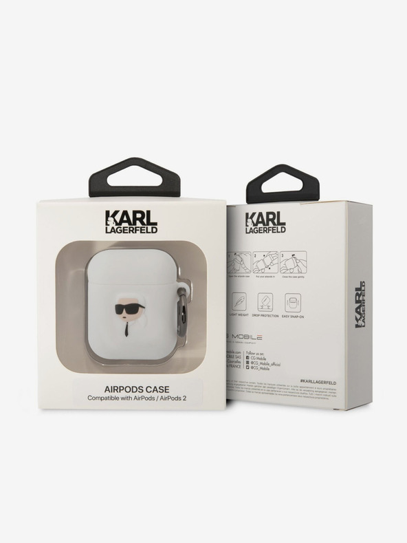 Karl Lagerfeld Airpods 1/2 White Case Blanco