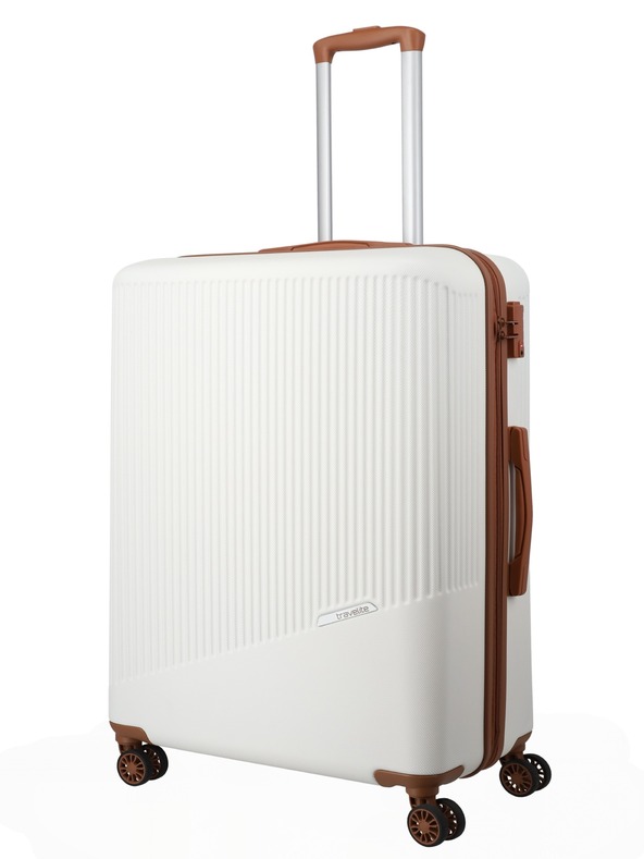 Travelite Bali L White/Cognac Suitcase Blanco