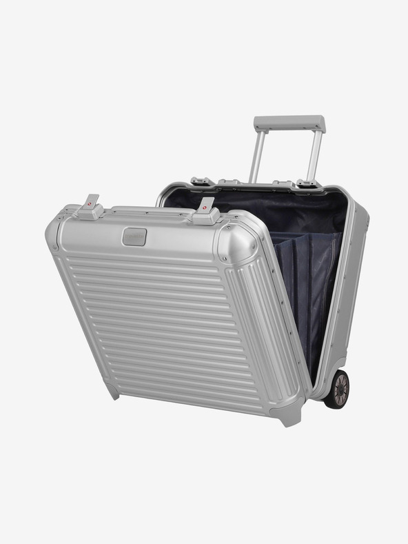 Travelite Next Business Wheeler Silver Suitcase Plateado