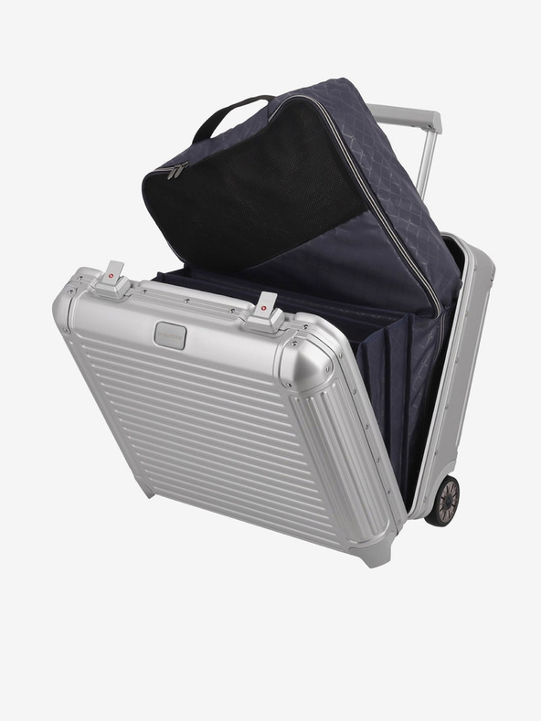 Travelite Next Business Wheeler Silver Suitcase Plateado