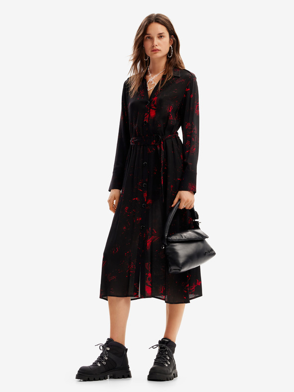 Desigual Scribbles Lacroix Dresses Negro