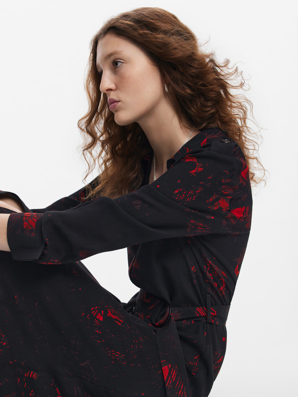 Desigual Scribbles Lacroix Dresses Negro