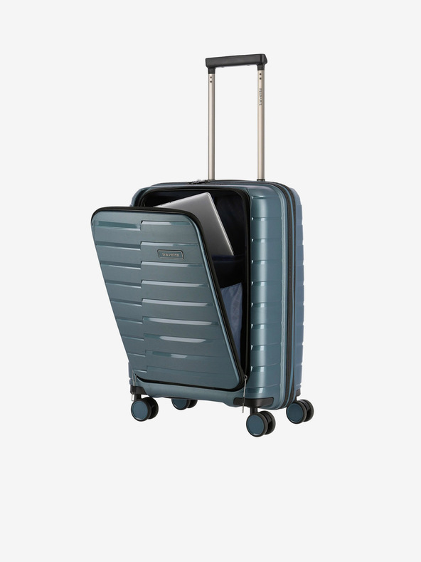 Travelite Air Base 4w S Front Pocket Ice Blue Suitcase Azul