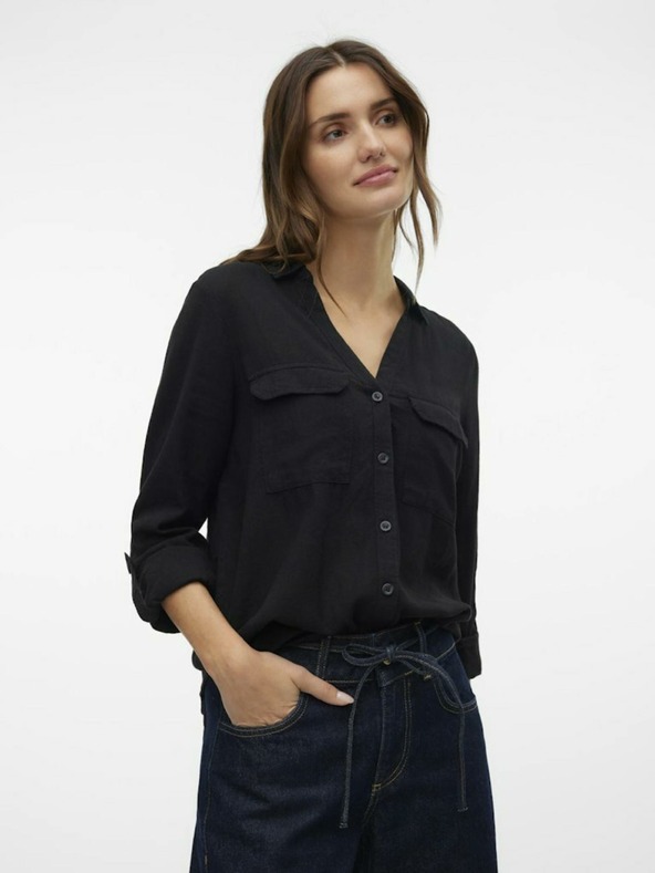 Vero Moda Linn Bumpy Blouse Negro