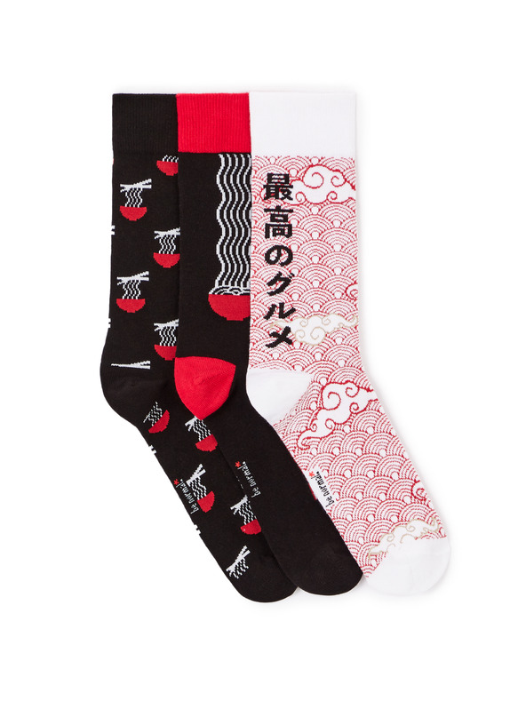 Celio Ramen Set Of 3 Pairs Of Socks Rojo