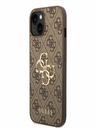 Guess PU 4G Metal Logo iPhone 14 Plus Brown Obal na telefon