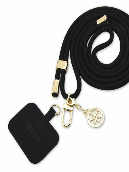 Guess Crossbody Cord 4G Charm Gold/Black Obal na telefon