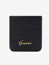 Guess PC/TPU Glitter Flakes Metal Logo Zadní Kryt pro Samsung Galaxy Z Flip 5 Black Obal na telefon